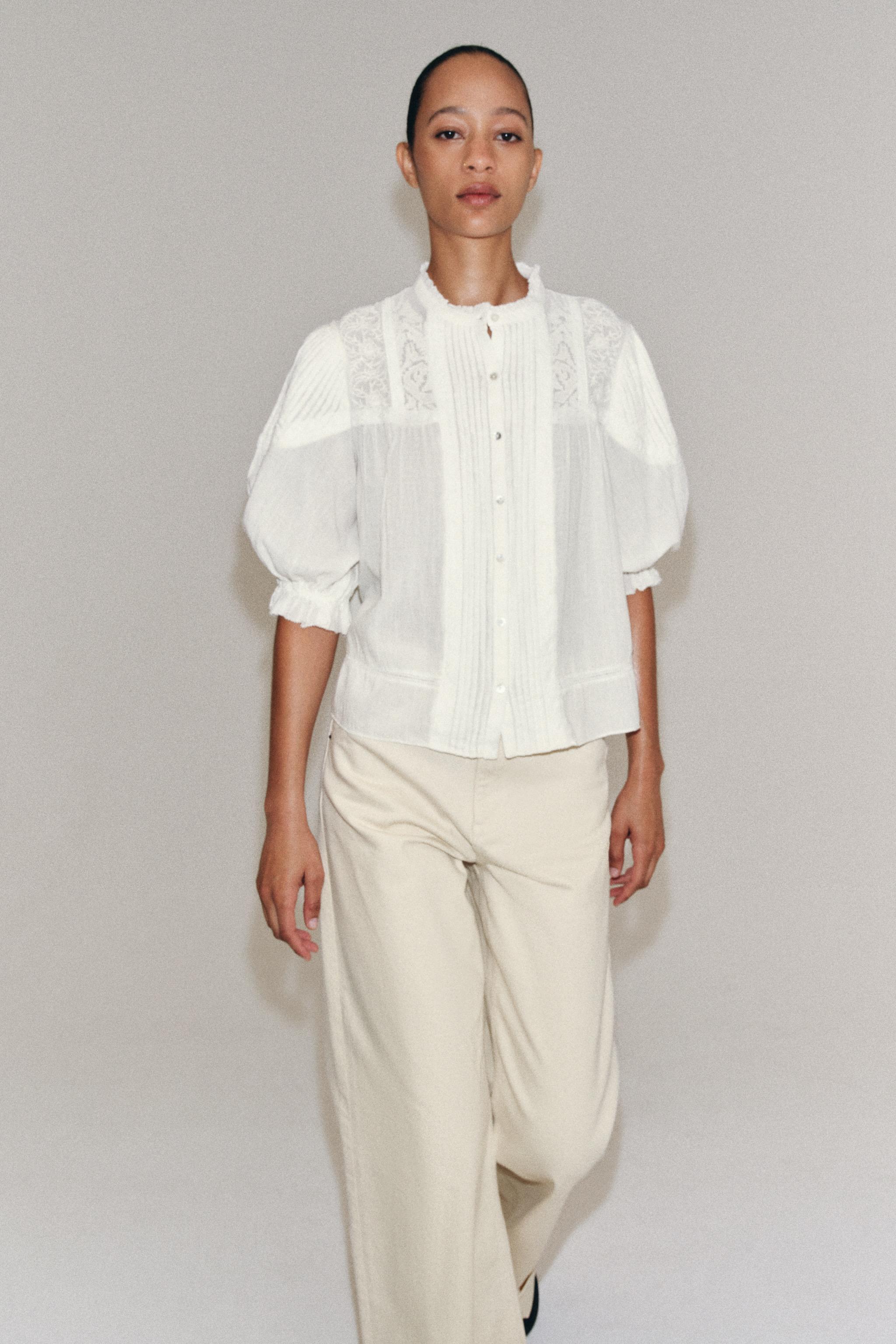 CHEMISE ROMANTIQUE EN COTON ZW COLLECTION